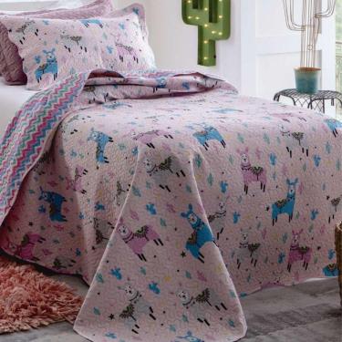 Imagem de Kit Cobre Leito Solteiro Infantil Teen Patchwork + Porta-travesseiro Desenho 4.5