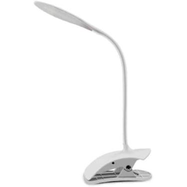 Imagem de Luminária Mesa Led Grampo Garra Presilha Pregador Branco GARRA - MKL