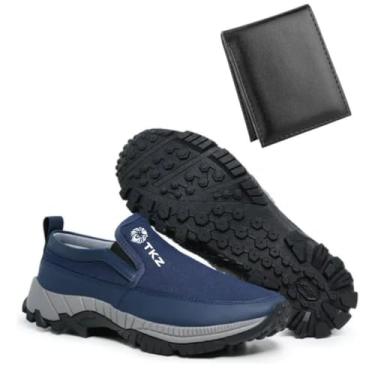 Imagem de Sapato Social Masculino em Couro Premium, Preto, Oxford Casual Formal, Solado Antiderrapante, Todas as Estações, com Carteira (Azul Marinho, BR, Adulto, Numérico, 44)