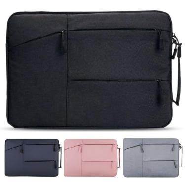 Imagem de Case para Notebook Macbook 13 e 15 Polegadas Anti Impacto Impermeável Bolsa Executiva Escolar Anti Risco e com alça Unissex (Preto, 13 Polegadas)