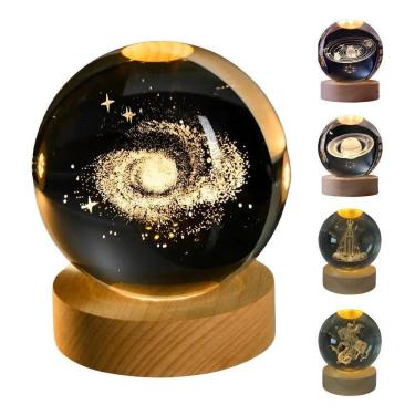 Imagem de Luminária Bola De Cristal Sistema Galaxia Madeira Pinus