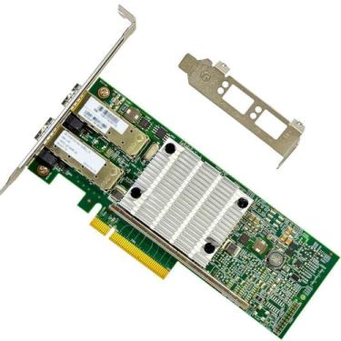 Imagem de Placa de rede SFP+ de 10 GbE compatível com placa Ethernet PCIe BCM57810S, 2 portas SFP+ 10GBASE-SR/LR, PCIe 2.0, SR-IOV Jumbo Frames PXE iSCSI PCI adaptador de rede