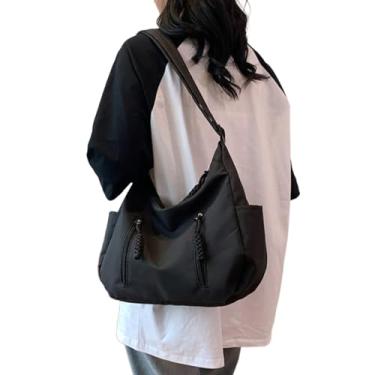 Imagem de Bolsa feminina de grande capacidade - bolsa de ombro conversível e transversal, adequada para trabalho, viagens, compras e uso diário, Preto, Simplicidade