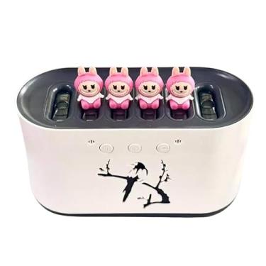 Imagem de Difusor Aromatizador Ultrassônico Led Umidificador de Efeito Chama Purificador de Óleo Essencial(Branco Com Bonequinha)