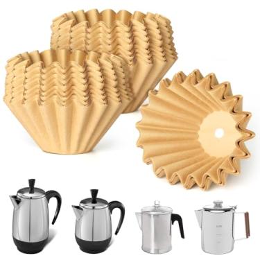 Imagem de Aieve 200 filtros de café compatíveis com cafeteira Farberware, papel de filtro de café cru com orifício pré-perfurado para Farberware 4-8 xícaras, Coletti 6-9 xícaras, Elite Gourmet 6 xícaras