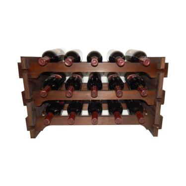 Imagem de Adega Vinho Madeira 15 Garrafas Imbuia C05