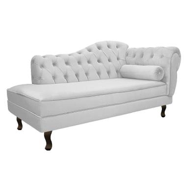 Imagem de Diva Recamier Diana 140cm Lado Esquerdo Suede - Doce Sonho Móveis Branco