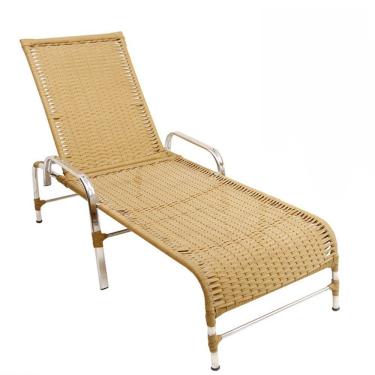Imagem de Espreguiçadeira Esteira Catar de Alumínio Piscina Avelã