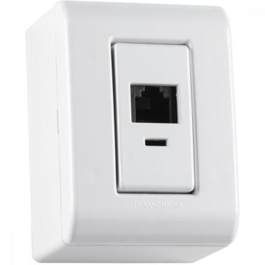 Imagem de Caixa De Sobrepor Com 1 Tomada Rj11 Lizflex Branca