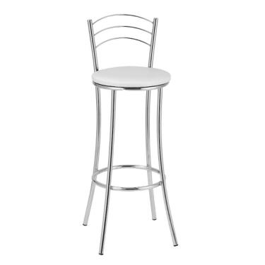 Imagem de Banqueta Alta Cromada Bc26/a A101 Treparoni Branco