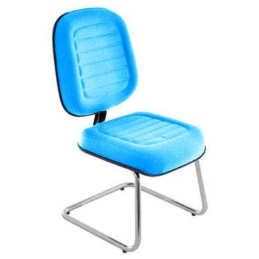 Imagem de Cadeira Diretor Para Escritório Cromada Linha Blenda Azul