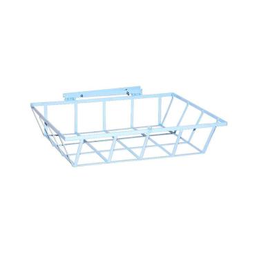 Imagem de Lixeira De Rua Para Muro Parede Ou Grade Branca 60x45x12cm.