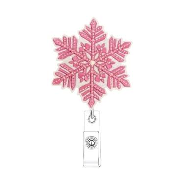 Imagem de Carretel de crachá engraçado de Natal, floco de neve, clipe retrátil para enfermeira médica, nome de Natal, crachá de enfermeira, carretéis de acrílico jacaré para professores de enfermagem e