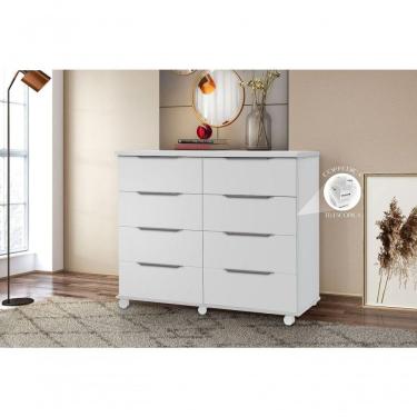 Imagem de Comoda 8 Gavetas Athenas Cor Branco - Rud Rack
