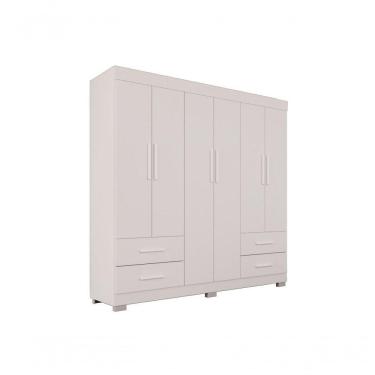 Imagem de Guarda Roupas Casal Texas 6 Portas 4 Gavetas Sem Espelho Salleto Branco