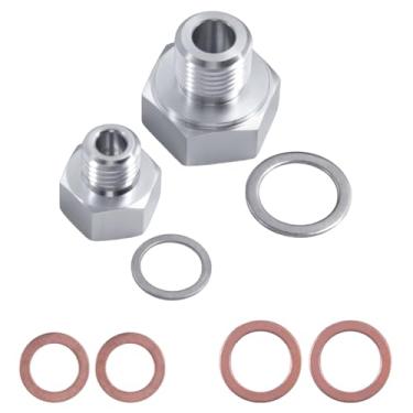 Imagem de SPEEDWOX Adaptador de sensor de pressão de óleo de 2 peças M16 1,5 e M12 1,5 a 1/8 NPT plugue de admissão de troca de motor temperatura de arrefecimento para todos os motores da série GM LS LS1 LSX