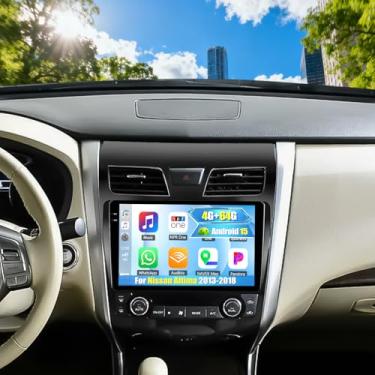 Imagem de [4G + 64G] Rádio automotivo para Nissan Altima 2013-2018 com carro sem fio CarPlay Android Auto, tela sensível ao toque de 10,1 polegadas, Android 15, estéreo automotivo com link espelhado, navegação