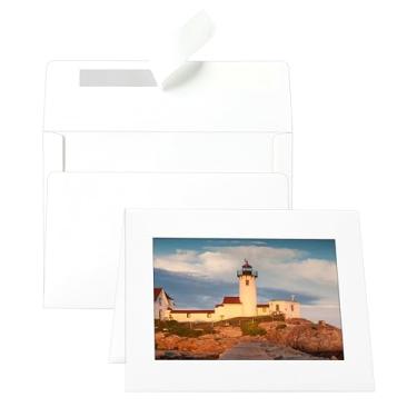 Imagem de Silunkia 60 pacotes de cartões com molduras fotográficas com envelopes 10 x 15 cartões para Natal, Halloween, casamento, aniversário (branco, 10 x 15)