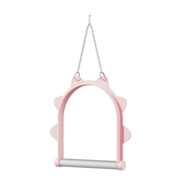 Imagem de Ｂｅｓｇａ Balanço Suspenso para Papagaios, Brinquedo, Poleiro, Acessório para Gaiola para Pequenos Pássaros Pretos, Pássaros com Estampa de Pele de Tigre, Agapo, Rosa