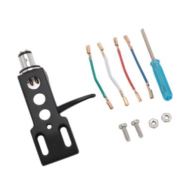 Imagem de Acouto Headshell Fono de Liga de Alumínio Premium para Toca-discos Universais, Fácil Instalação Com Fios, Qualidade de Som Aprimorada (Preto)