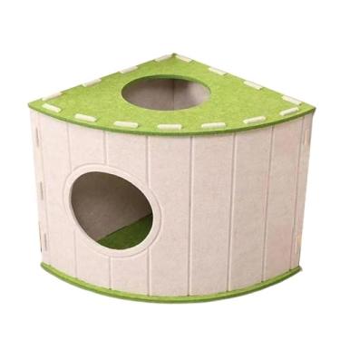 Imagem de Ioensy Casinha para Gatos com Arranhador e Esconderijo, e que Protege Carpetes Sofás, Cama/Condomínio para Gatinhos Ideal para Ambientes Internos, Bege