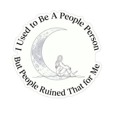 Imagem de Adesivo I Used to Be A People Person But People Ruined That for Me, decalques de vinil à prova d'água de 12,7 cm para laptops, carros, capacete, cola em qualquer superfície