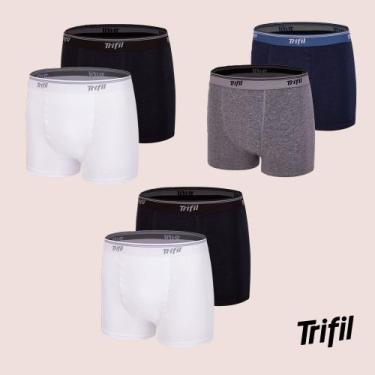 Imagem de Kit 6 Cuecas Boxer Em Algodão Costura Fina Trifil, Sortidas, M