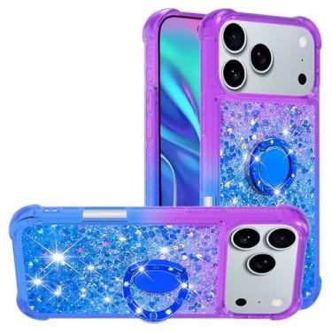 Imagem de Dinglijia Capa fina para iPhone 17 Pro Max, série areia movediça, glitter, fluindo, líquido, flutuante, TPU (poliuretano termoplástico), capa com cantos reforçados para iPhone 17 Pro Max, YBLSZJ