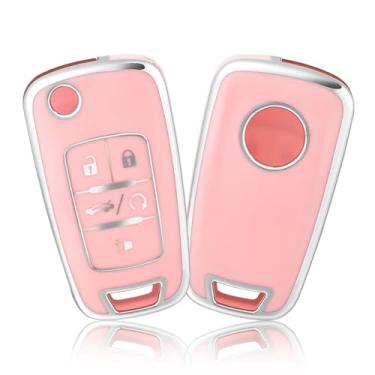 Imagem de Capa para chave de carro Buick Encore Chevy Chevrolet Camaro Equinox Impala Sonic GMC Terrain Flip 5 botões