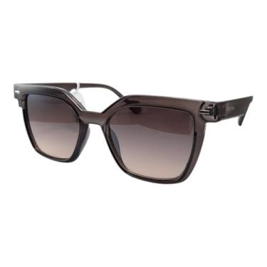 Imagem de Triton Óculos de Sol Quadrado, Marrom Translúcido, Lentes Marrom Degradê com Proteção UVA/UVB