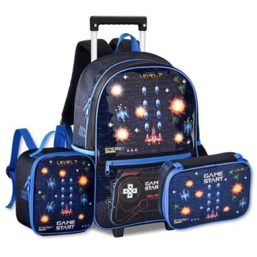 Imagem de Mochila Carrinho C Lancheira E Estojo Video Game Bolsa Gamer - Clio