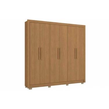 Imagem de Guarda Roupa Casal 6 Portas E 2 Gavetas C/ Pés Cb02m569 Canela - Kappesberg