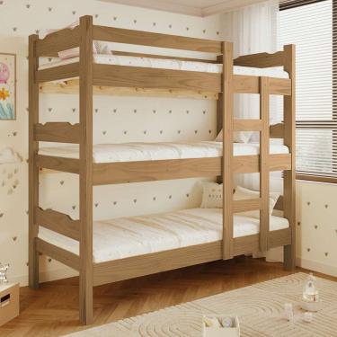 Imagem de Treliche Solteiro Cama Madeira Maciça Reforçada Cor Nogueira