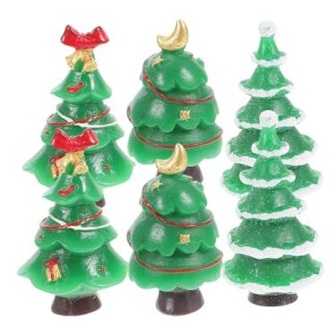 Imagem de Mini enfeite de árvore de Natal micro paisagem cena de neve decoração 7 peças enfeites de artesanato para exibição de jardim de Natal estilo aleatório