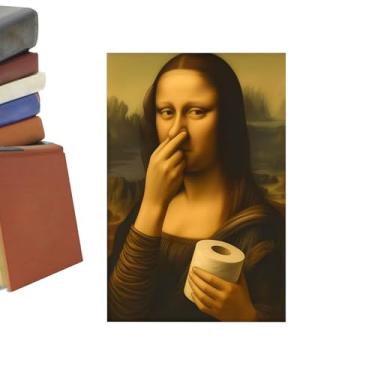 Imagem de Arte Decorativa Para Banheiro - Com Desenho de Pessoa Apertando o Nariz | Tela Engraçada Para Banheiro,Para Casa Apartamento Hotel E Lavabo