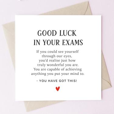 Imagem de TEEMI - Good Luck in Your Exams – Cartão de incentivo para estudantes, quadrado premium de 300 g/m² de 12 x 12 cm, em branco dentro, envelope incluído