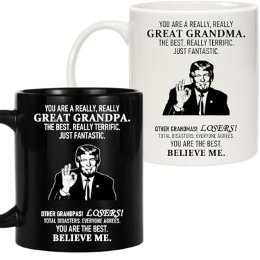 Imagem de Breezy Valley Caneca de café avó vovô, presentes de Natal para avós de netos netos - canecas de café para avós, melhores ideias de presentes de avó e avô caneca