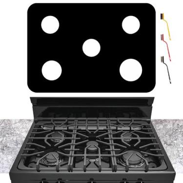 Imagem de bezoku Capa de fogão para galeria Frigidaire modelo FFGF3054TB FFGF3054TS FFGF3054TW, 0,5 mm de espessura reutilizável queimador de fogão protetor contra derramamento para fogão a gás Frigidaire forro