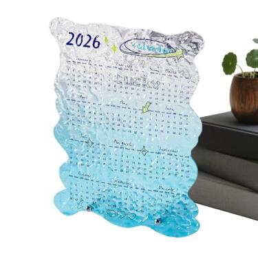 Imagem de Calendário de Mesa 2026 | Planner de Acrílico Transparente Decorativo | Calendário Mensal - Decoração Para Estudo Organização Escolar Casa