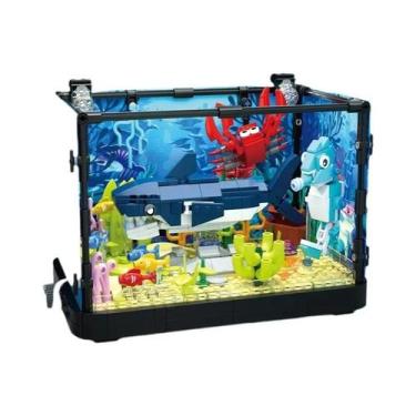 Imagem de Conjunto De Blocos De Montar Aquário Infantil Com Luz, Água-Viva, Tart