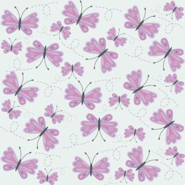 Imagem de Papel De Parede Infantil Borboletas Lilás