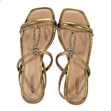 Imagem de Sandália Rasteira Mississipi Mf842.0005 Ouro Velho/Bronze