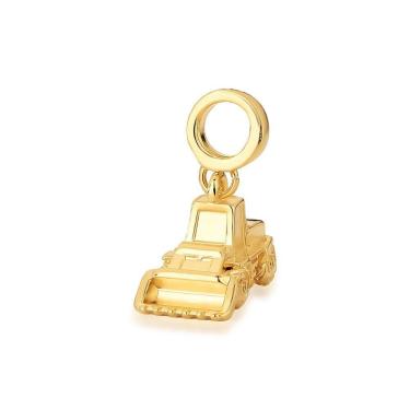 Imagem de Charm Trator Pá Carregadeira Dourado Ou Prateado Metal Revestimento De Ouro