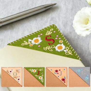 Imagem de 1 marcador de página de tecido, marcador de página bordado, costura decorativa para escritório, estudo, material escolar, acessórios, verão, letra S