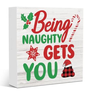 Imagem de Decoração de banheiro de Natal divertida, decorações de banheiro de Natal, decoração de mesa de Natal para parede de casa, sala interna, mesa, quarto, escritório, placa de madeira