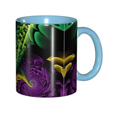 Imagem de Zeraoke Canecas de café criativas com estampa de flores coloridas, personalizadas, presente para família, tamanho de 325 ml, unissex