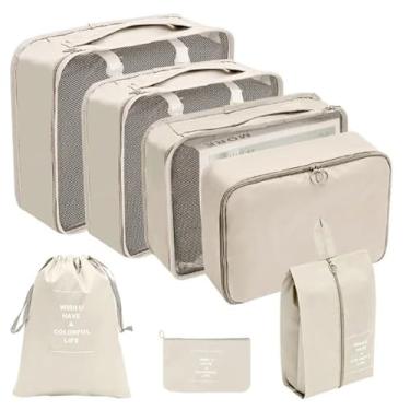 Imagem de Kit Organizador de Malas para Viagem 7 Peças – Bolsas, Necessaire, Saco a Vácuo | Roupas, Sapatos, Maquiagem – Mala Organizada e Compacta – Ideal para Viagem e Bagagem de Mão
