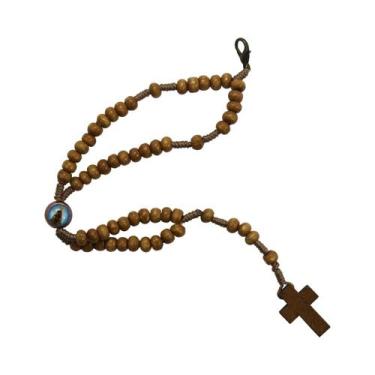 Imagem de 12 Pulseiras de Terço NSra Aparecida - SJO Artigos Religiosos, Marrom 