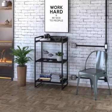 Imagem de Estante Multiuso 3 Prateleiras 104x60cm Estilo Industrial - Compace De