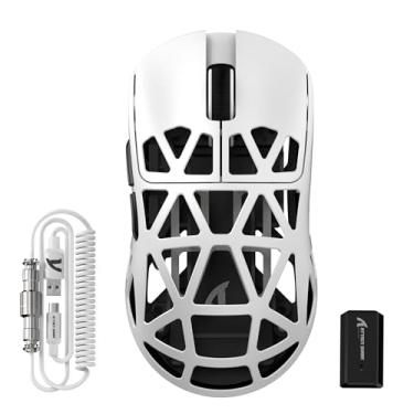 Imagem de Mouse de Computador ATTACK SHARK R2PRO Branco, 45g, 42000 DPI, Sem Fio 2.4G/BT/Com Fio